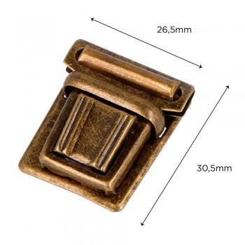 Broche Tupi Rectangular Acero Oro Viejo 31x27 mm. 22u.